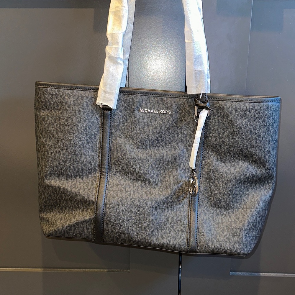 Michael Kors Black Monogram Sady Tote